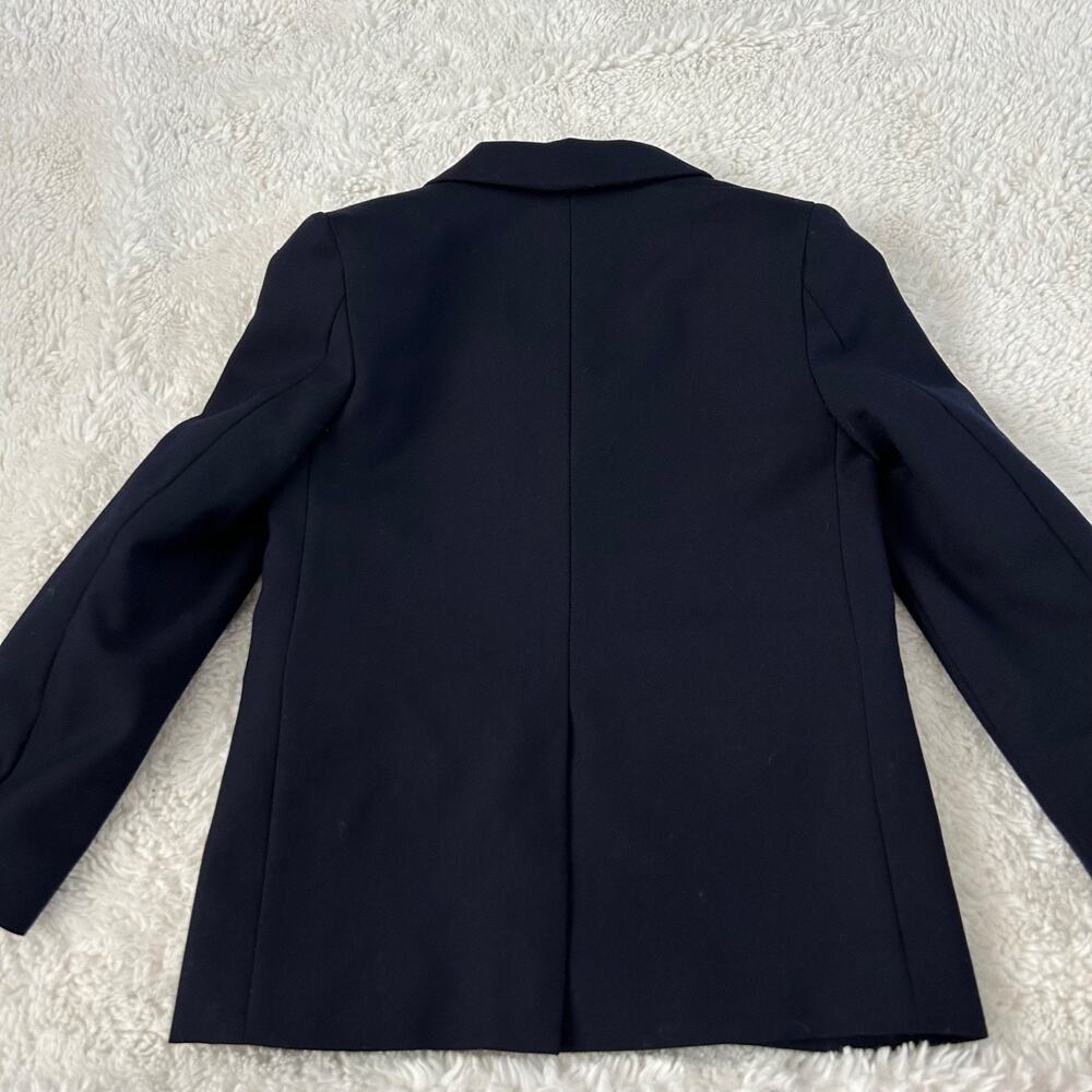 Lands End Little Boys Navy Blue 2 Button Blazer Sz 5 Wool Blend Preppy - Picture 2 of 6